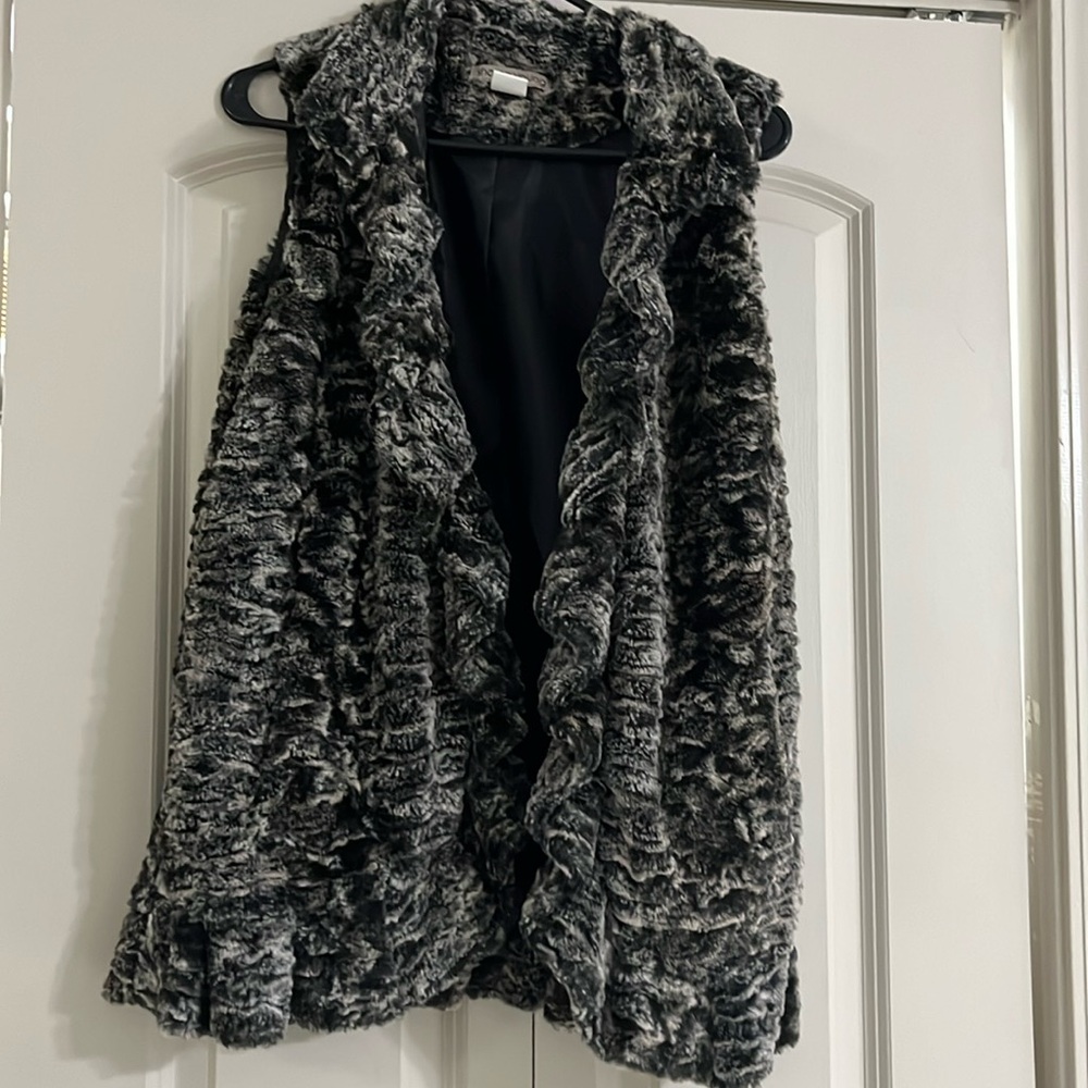 Fake fur vest.